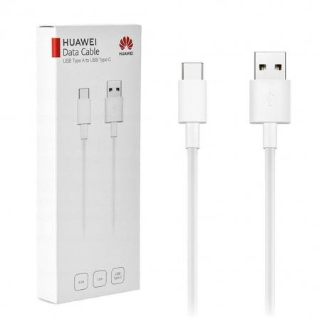 Câble Type-C / USB Huawei 3A - 1M - Blanc - Retail Box (Origine)
