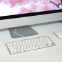 Clavier Filaire Ultra Slim Compatible avec Mac et Windows Anglais QWERTY + Francais AZERTY - Argent