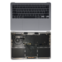Châssis Complet Apple MacBook Pro 13 ″ Gris A2338 - Batterie + Tactile + Clavier AZERTY (Original Démonté) - Comme Neuf
