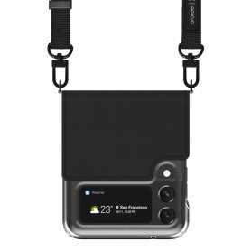 Protective Case with Adjustable Collar ARAREE Canvas Diary in Black for Samsung Galaxy Z Flip3 - Stylish & Durable