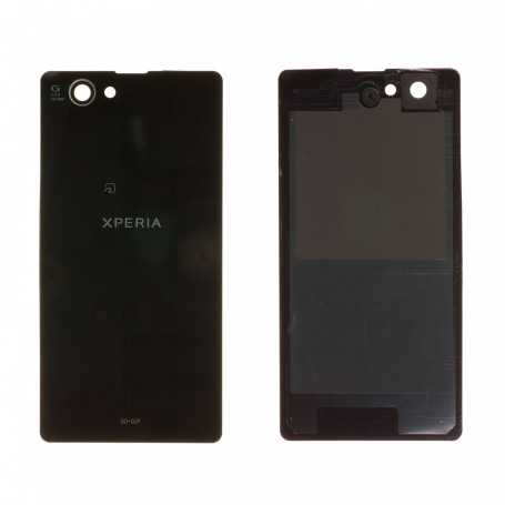 Vitre arrière Sony Xperia Z1 Compact (D5503) Noir - Avec logo + Adhesif