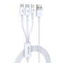 3 in 1 Cable - Devia Smart Series - Micro USB / Lightning / Type C 1.2M - White