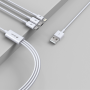 Câble 3 en 1- Devia Smart Series - Micro USB / Lightning / Type C 1.2M - Blanc