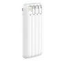 Power Bank with 4 Built-in Cables 10000 mAh - Devia Kintone Series - White