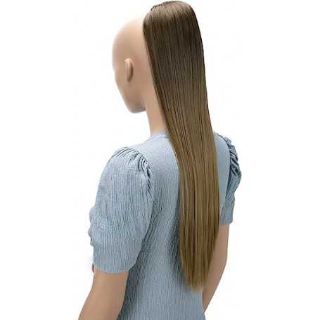 Extension de cheveux synthétiques avec cordon de serrage - Brun clair (65cm)(Reconditionné)