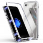 Coque Magnétique iPhone 6/7/8/X/XS/XR/MAX Adsorption Magnétique Bumper Métallique et Coque Protection Verre Trempé Transparent