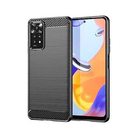 Coque en fibre de carbone pour Xiaomi Redmi Note 11 Pro/Note 11 Pro 5G - Design flexible et résistant aux chocs(Reconditionné)