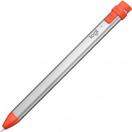 Stylet numérique Logitech Crayon pour iPad avec technologie Apple Pencil - Argent/Orange(Reconditionné)