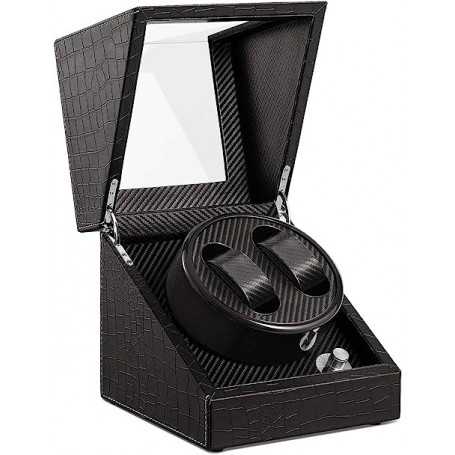 Box for Automatic Watches HBselect Lussuose Watch Winder Black PU Leather(Refurbished)