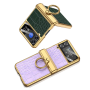 Protective Case with Ring - Samsung Galaxy Z Flip 4 - Crocodile Effect Mauve