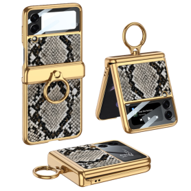 Coque Protection avec Anneau - Samsung Galaxy Z Flip - Effet Crocodile