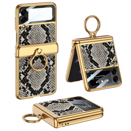 Protective Case with Ring - Samsung Galaxy Z Flip 3 - Crocodile Effect