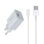 Kit Chargeur USB / Micro V3 - Devia Smart Series - EU 2A 5V - Blanc