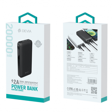 Power Bank 20000 mAh - Devia Kintone Series V2 - Blanc