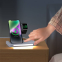 Chargeur Sans Fil 3 En 1 avec lampe pour Smartphone / Apple Watch / AirPods - Devia