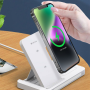 Chargeur Sans Fil 3 En 1 avec lampe pour Smartphone / Apple Watch / AirPods - Devia