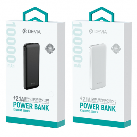 Power Bank 10000 mAh - Devia Kintone Series V3 - Blanc