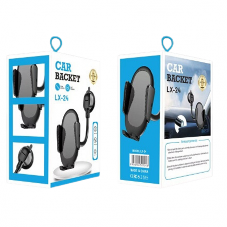 Car Phone Holder Universal with Suction Cup - Car Bracket LX-24 - Black.