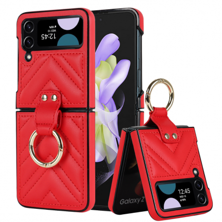 Protective Case - Samsung Galaxy Z Flip 4 - Red Quilted Effect