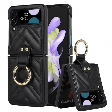 Protective Case - Samsung Galaxy Z Flip 4 - Black Quilted Effect