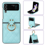 Protective Case - Samsung Galaxy Z Flip 4 - Turquoise Blue Quilted Effect