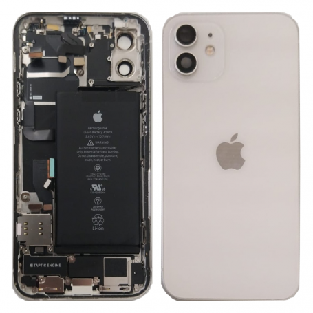 Châssis Complet iPhone 12 Blanc - Connecteur de Charge + Batterie (Origine Demonté) Grade B