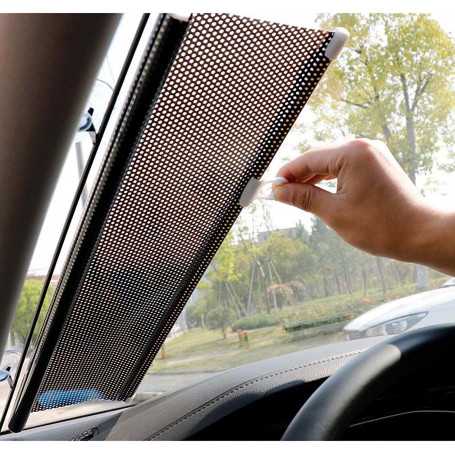 Pare-soleil Rétractable Automatique pour Vitre de Voiture Noir Point 50*125