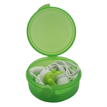 3.5mm Jack Wired Earphones - Pixika - In-Ear with Storage Box - Green
