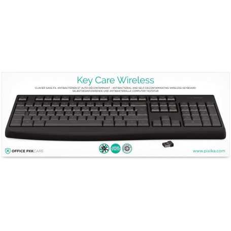 Pixika PXKCARE Antibacterial and Self-Decontaminating Wireless Keyboard English QWERTY - Black