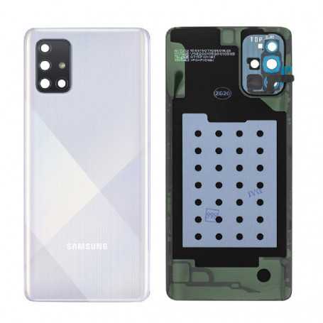 Vitre arrière Samsung Galaxy A71 (A715F) Sans Contour lentille Blanc (Original Démonté) - Grade AB