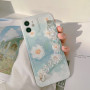 Coque de protection à motif d'Aquarelle fleurs bleues avec colliers laser (Mayline)