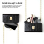 Mobile Phone Bag Crocodile Effect with Belt and Gold Clasps - Black