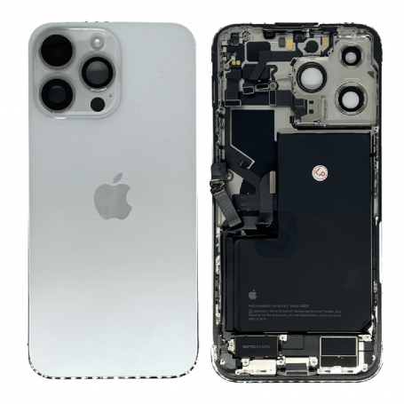 Back Cover Housing iPhone XS White - Charging Connector + Battery (Original Disassembled) - Grade B