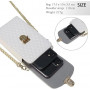 Cell Phone Bag with Belt and Gold Clasps - White