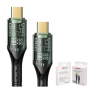 Câble Type-C / Type-C (USB-C) Compatible avec iPhone et Samsung - Tresse nylon - Voyant lumineux - 120W - 1m (Mayline)
