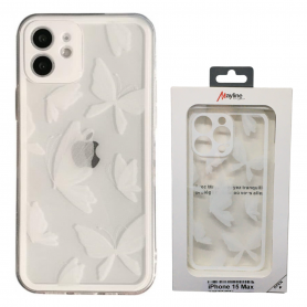 Protective case white butterfly pattern (Mayline)