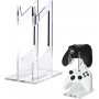 Universal Acrylic Game Controller Stand with Double Storage - Transparent.
