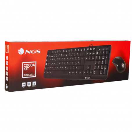 Ensemble Souris et Clavier Multimédia Filaires Français AZERTY - NGS - Noir