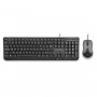 French AZERTY Wired Multimedia Mouse and Keyboard Set - NGS - Black