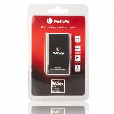 All-in-One USB 2.0 Memory Card Reader - NGS Multireader Pro - Black and White