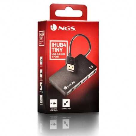 HUB NGS IHUB4 Tiny USB 2.0 Avec 4 Ports - Noir