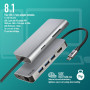 Adaptateur NGS Wonder Dock 8  USB - C Multiport 8 En 1 Ultra Léger - Gris