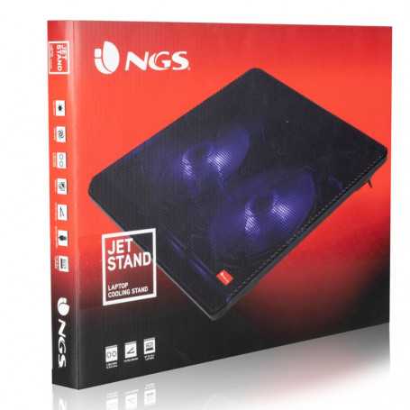 NGS Jet Stand 15.6 Ventilated Laptop Support with LED Lighting - Black