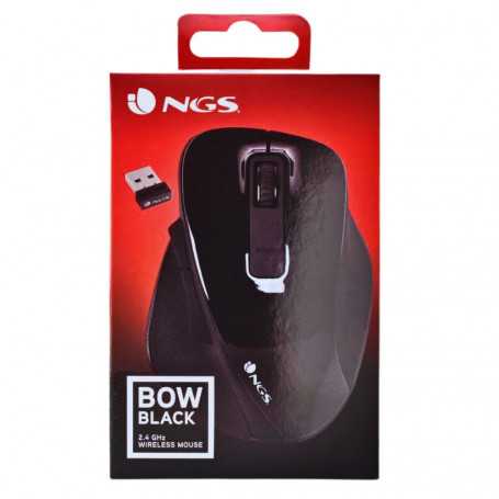 NGS Bow Black Wireless Mouse 800/1200/1600 DPI - Black