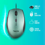 Souris Ergonomique Filaire NGS Moth Ice USB/Type C Avec Boutons Silencieux - Bleu Vert