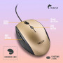 Souris Ergonomique Filaire NGS Moth Gold USB/Type C Avec Boutons Silencieux - Dorée