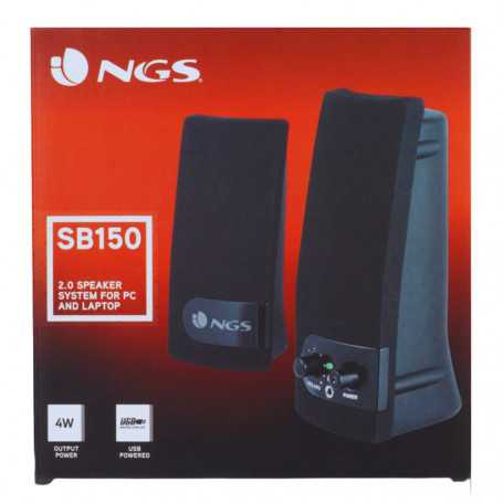 Enceinte NGS SB 150 2.0 USB Avec On/Off Interrupteur-Volume 2 W - Noir