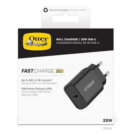 OtterBox Standard EU USB-C PD 20W Wall Charger Power Adapter - Black