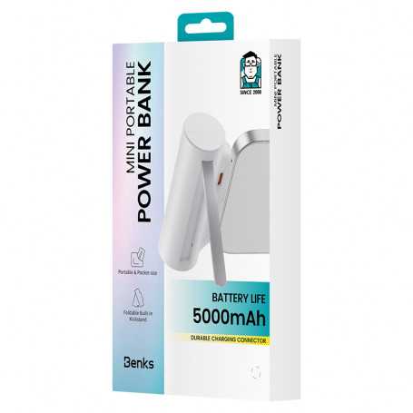 Mini Power Bank Benks PB11 Lightning 5000 Mah - White