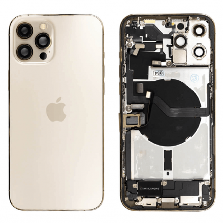 Back Cover Housing iPhone 12 Pro Max Gold - Charging Connector + Battery (Original Disassembled) Grade B